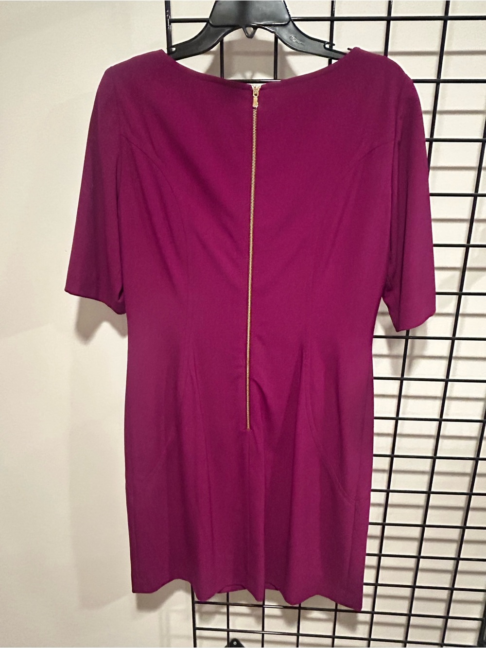 Tahari ASL Deep Magenta Midi Sheath Dress - Picture 2 of 5